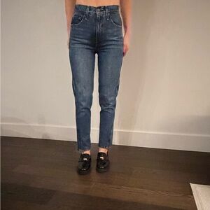 CO High-Rise Straight Leg Women's Jeans in Medium Blue